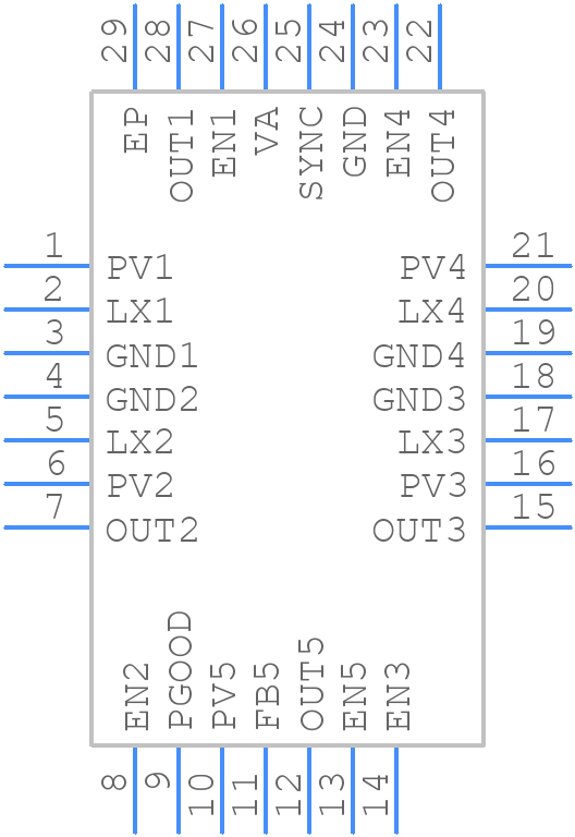 MAX20026ATID/V+T - Analog Devices - PCB symbol