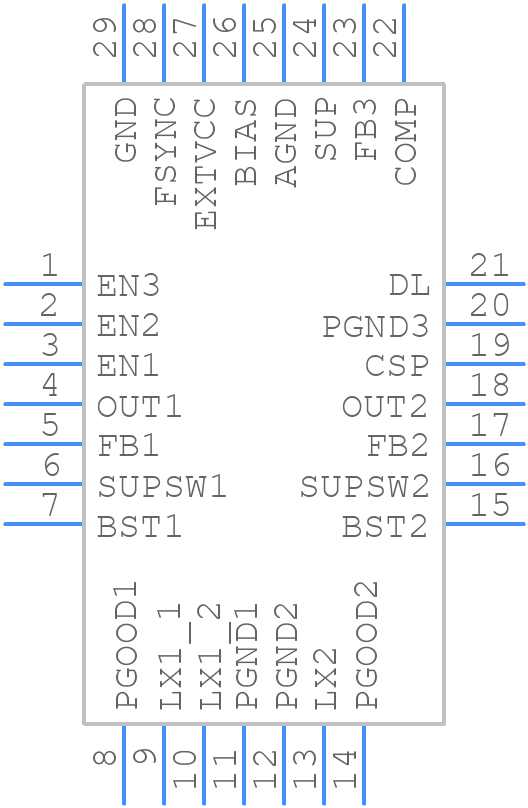 MAX20057ATIG/VY+ - Analog Devices - PCB symbol