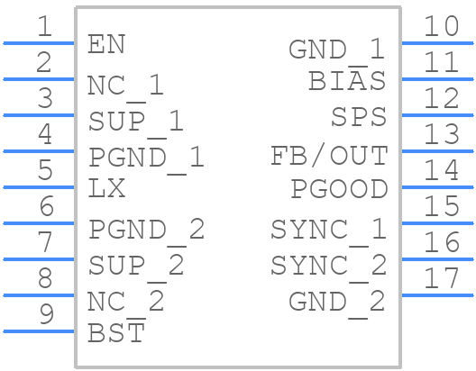 MAX20402AFLE/VY+T - Analog Devices - PCB symbol