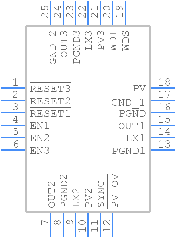 MAX20419ATGL/V+T - Analog Devices - PCB symbol