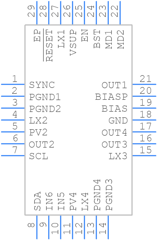 MAX20430ATII/VY+T - Analog Devices - PCB symbol