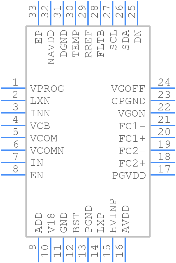MAX25222ATJ/V+T - Analog Devices - PCB symbol