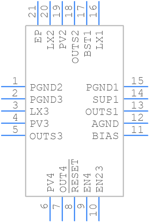 MAX25250ATPD/VY+ - Analog Devices - PCB symbol