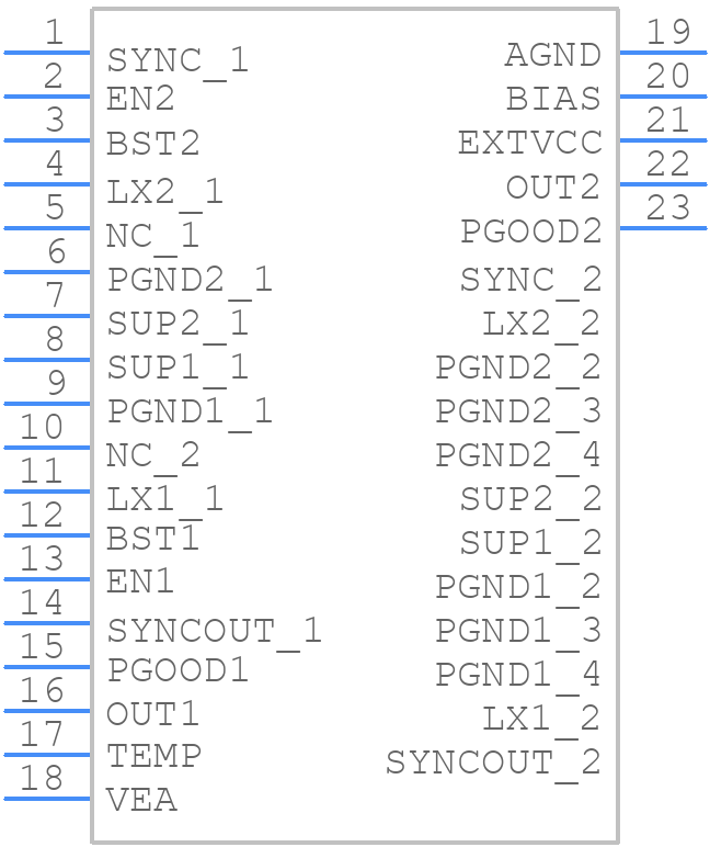 MAX25255AFDA/VY+ - Analog Devices - PCB symbol