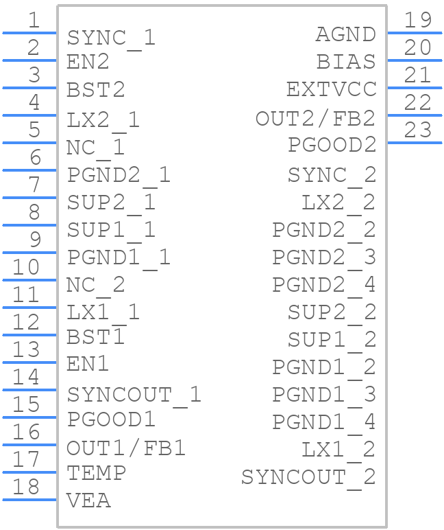 MAX25255AFDA/VY+T - Analog Devices - PCB symbol