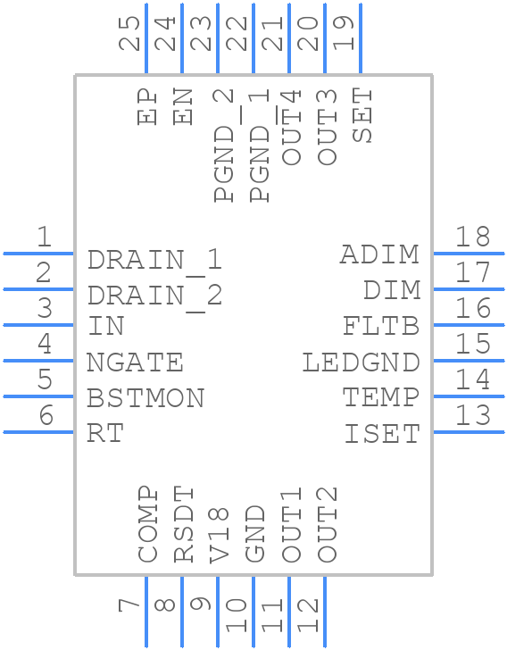MAX25511ATGA/V+T - Analog Devices - PCB symbol