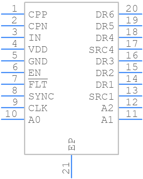 MAX25605AUP/V+T - Analog Devices - PCB symbol