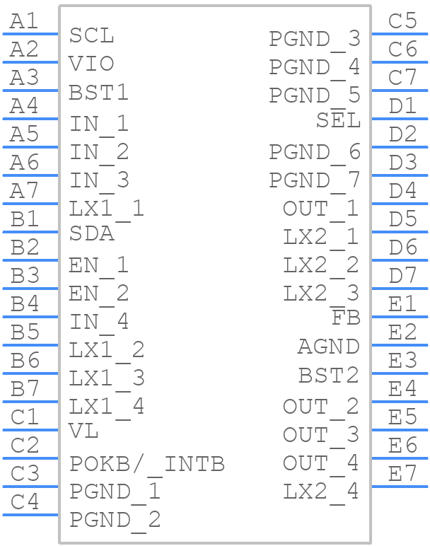 MAX77857CEWB+ - Analog Devices - PCB symbol