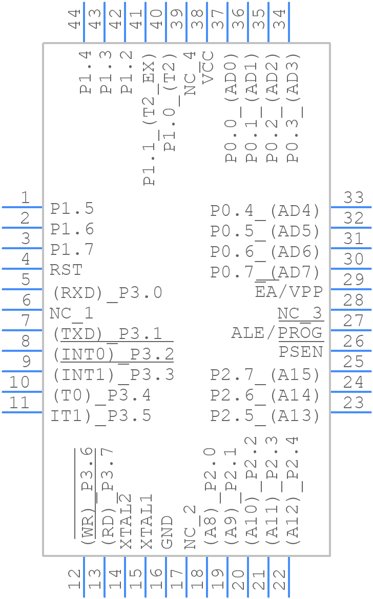 AT89C52-12QI - QUANTUM ATMEL - PCB symbol