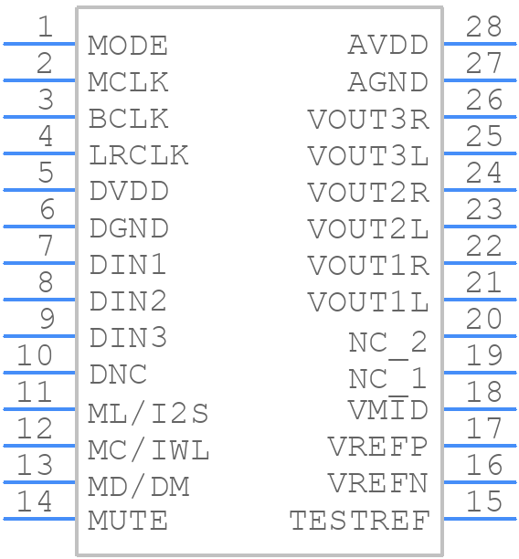 WM8766GEDS - Cirrus Logic - PCB symbol