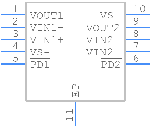 OPA2863AIDSNR - Texas Instruments - PCB symbol