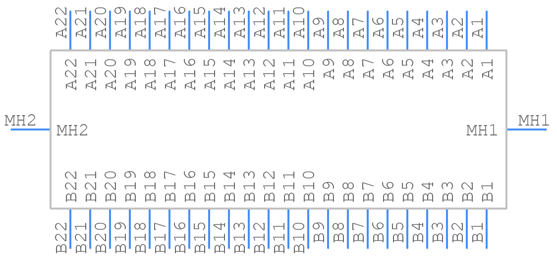 PCN10C-44S-2.54DSA(52) - Hirose - PCB symbol