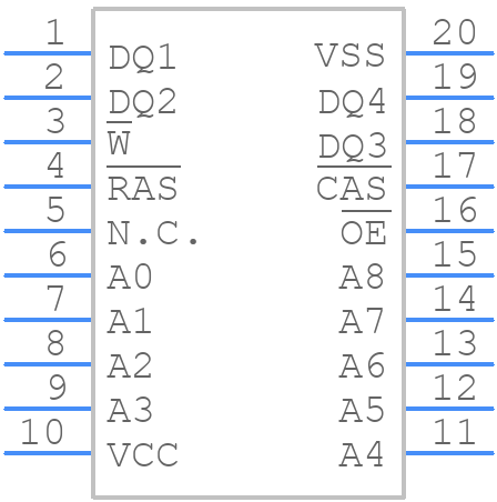KM44C256AP-8 - SAMSUNG - PCB symbol