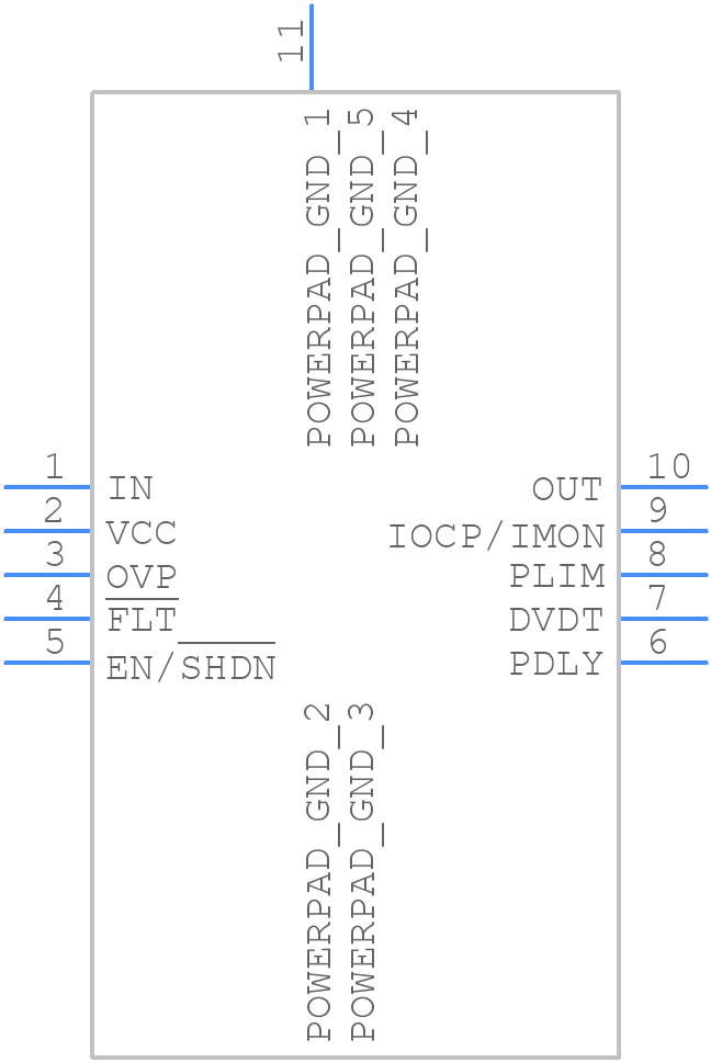 TPS16411DRCR - Texas Instruments - PCB symbol