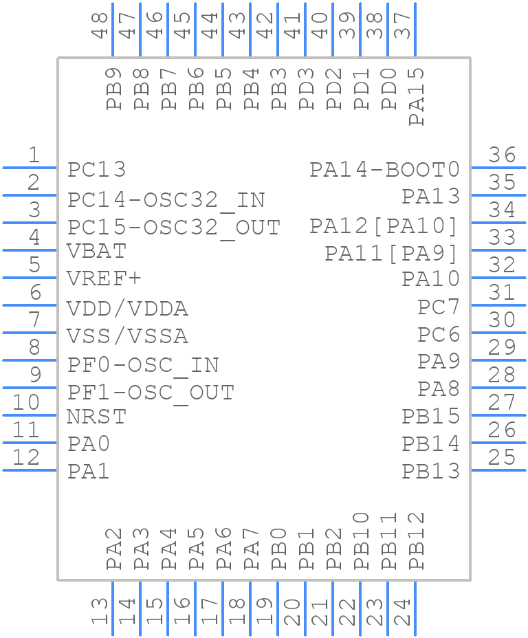 STM32G070CBT6 - STMicroelectronics - PCB symbol