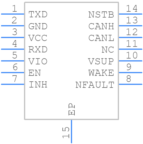 TCAN1043GDMTRQ1 - Texas Instruments - PCB symbol