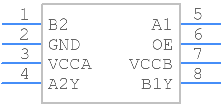 TXU0202DTTR - Texas Instruments - PCB symbol