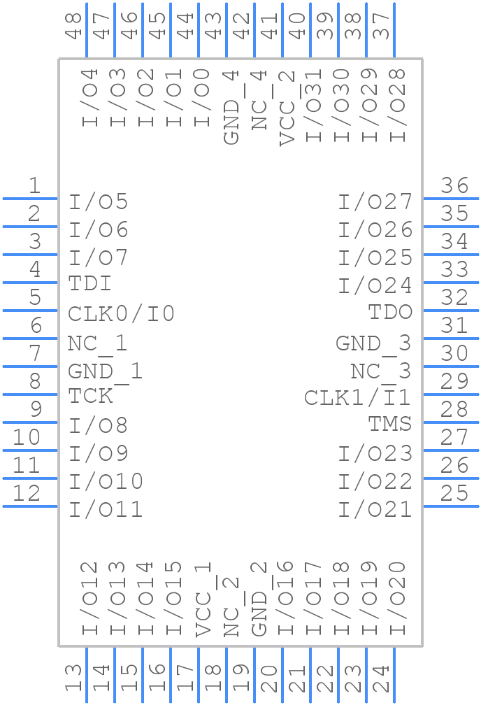 M4A3-64/32-10VNC48 - Lattice Semiconductor - PCB symbol