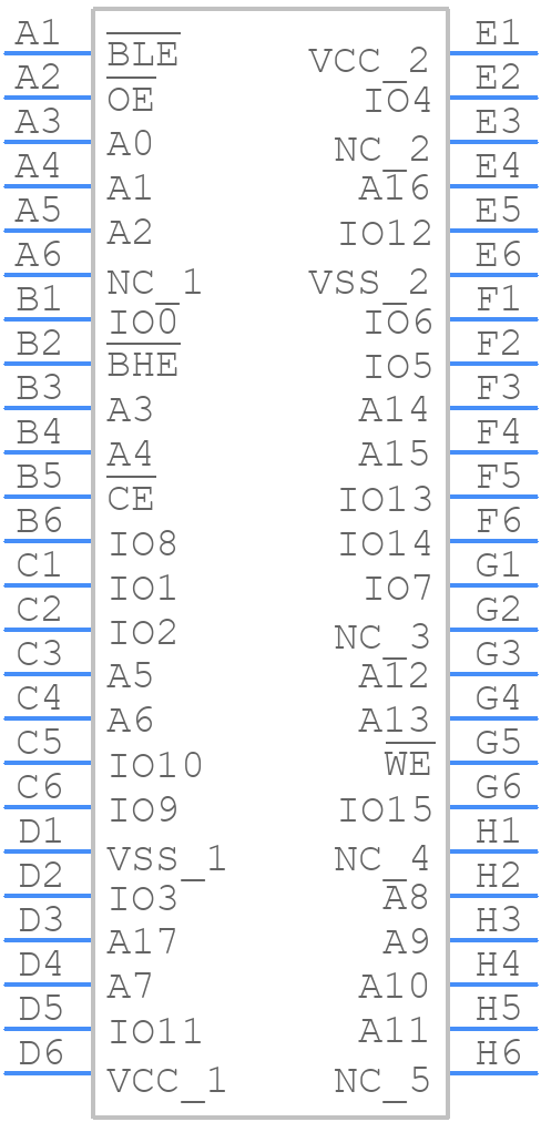 CY7C1041DV33-10BVXI - Infineon - PCB symbol