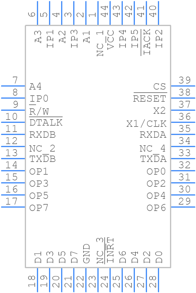 XR68C681CJTR-F - MaxLinear, Inc. - PCB symbol