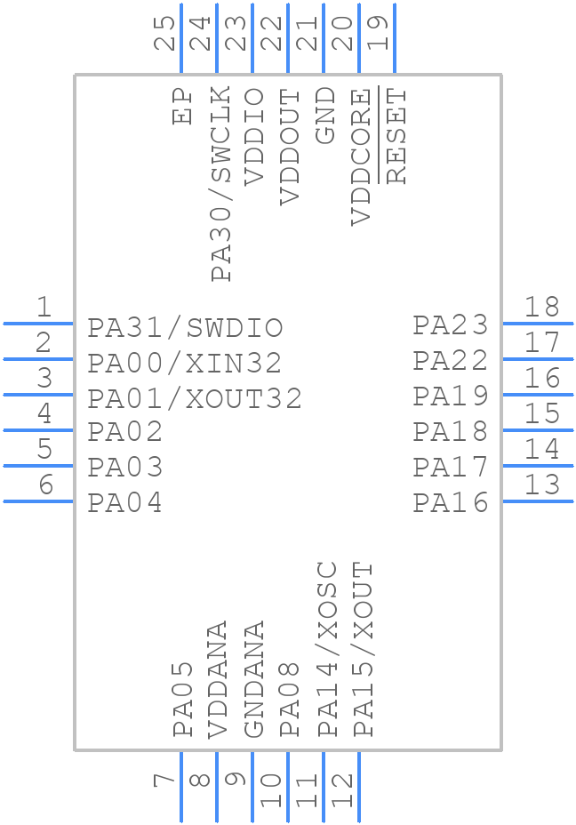 ATSAML10D16A-MUT - Microchip - PCB symbol