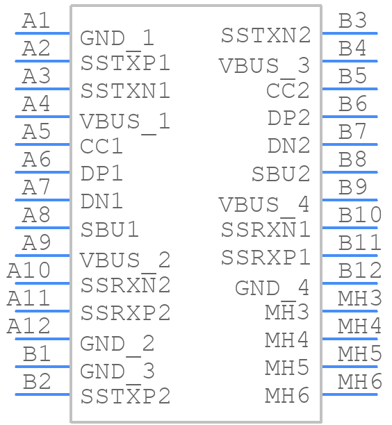 KUSBX-SMT-CS-4-BK-TR - Kycon - PCB symbol