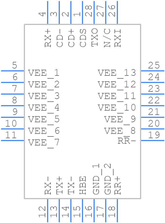 78Q8392L-28CHR/F - Analog Devices - PCB symbol