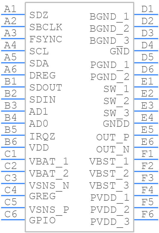TAS2562YFPR - Texas Instruments - PCB symbol