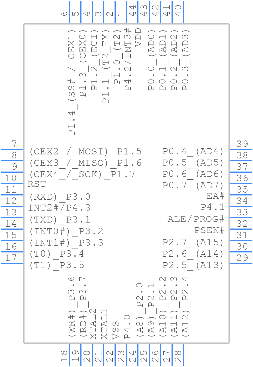SST89E516RD2-40-C-NJE - Microchip - PCB symbol