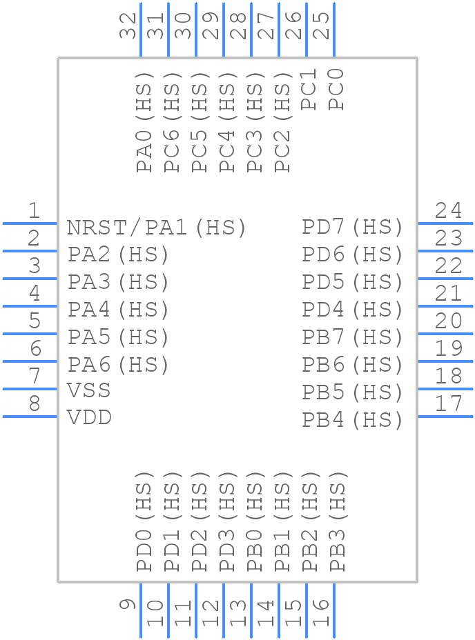 STM8L101K3T6TR - STMicroelectronics - PCB symbol