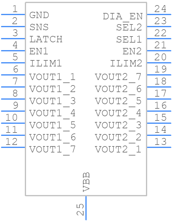 TPS2HB08BQPWPTQ1 - Texas Instruments - PCB symbol