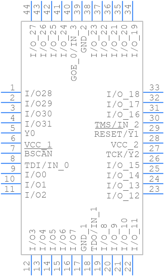 ISPLSI2064VE-280LT44 - Lattice Semiconductor - PCB symbol