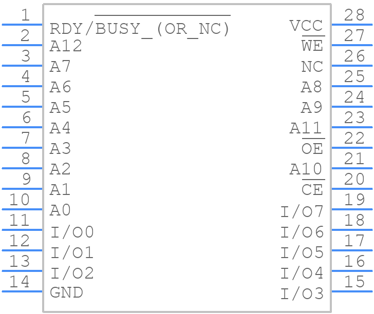 AT28C64-20PC - QUANTUM ATMEL - PCB symbol