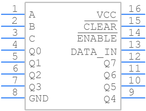 M74HC259B1R - STMicroelectronics - PCB symbol
