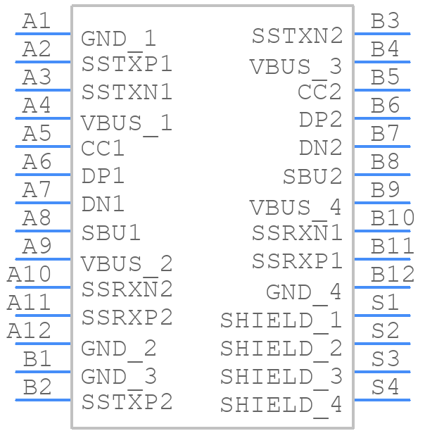 KUSBX-SMT-CS-4-BK-30TR - Kycon - PCB symbol