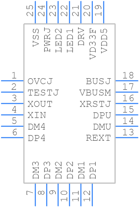 FE1.1S-BQFN24B - Terminus Technology - PCB symbol