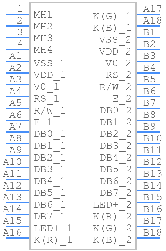 MD21605G6W2-FPTLRGB - MIDAS DISPLAYS - PCB symbol