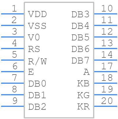 MD21605D6W-FPTLRGB - MIDAS DISPLAYS - PCB symbol