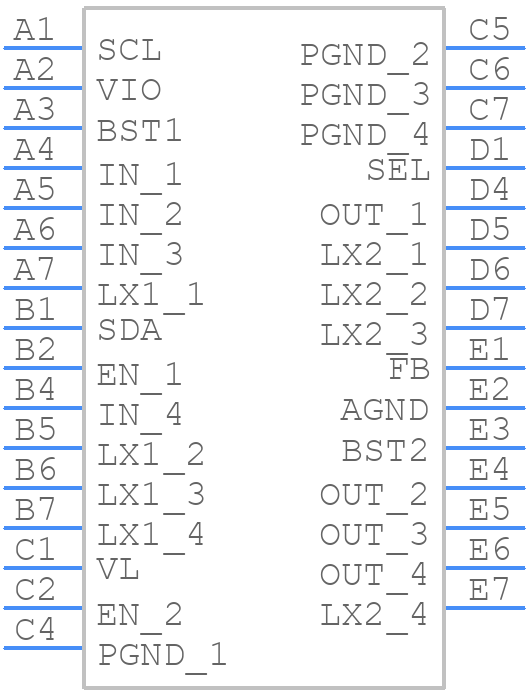 MAX77857AEWQ+ - Analog Devices - PCB symbol