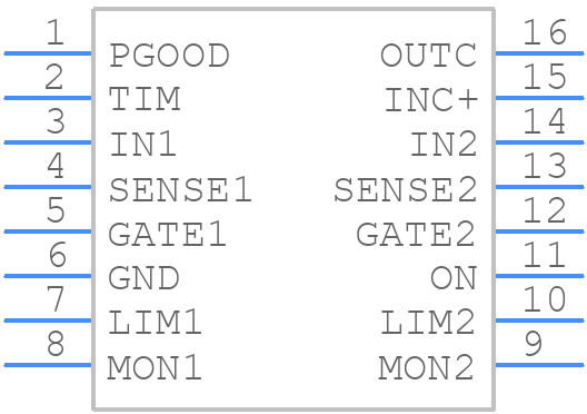 MAX5908EEE+T - Analog Devices - PCB symbol