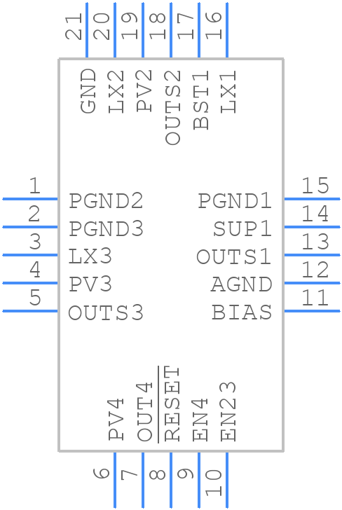 MAX25249ATPX/VY+ - Analog Devices - PCB symbol