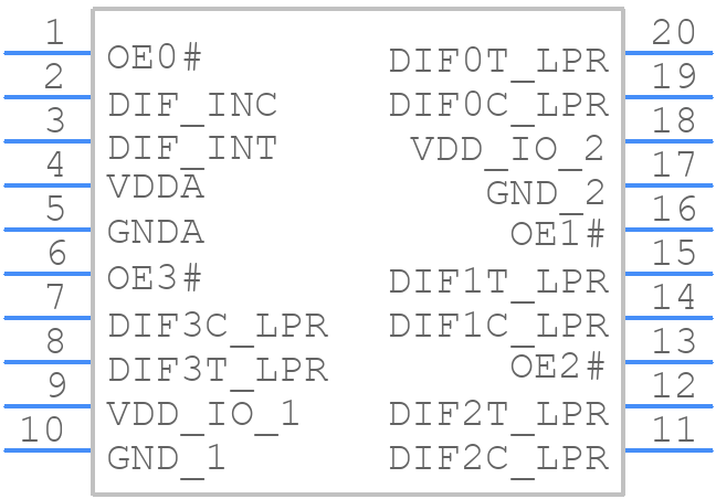 9DBL411BGLF - Renesas Electronics - PCB symbol