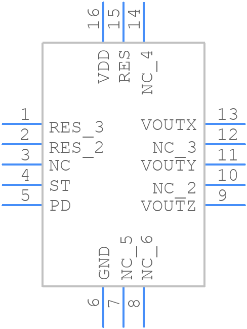 LIS331AL - STMicroelectronics - PCB symbol