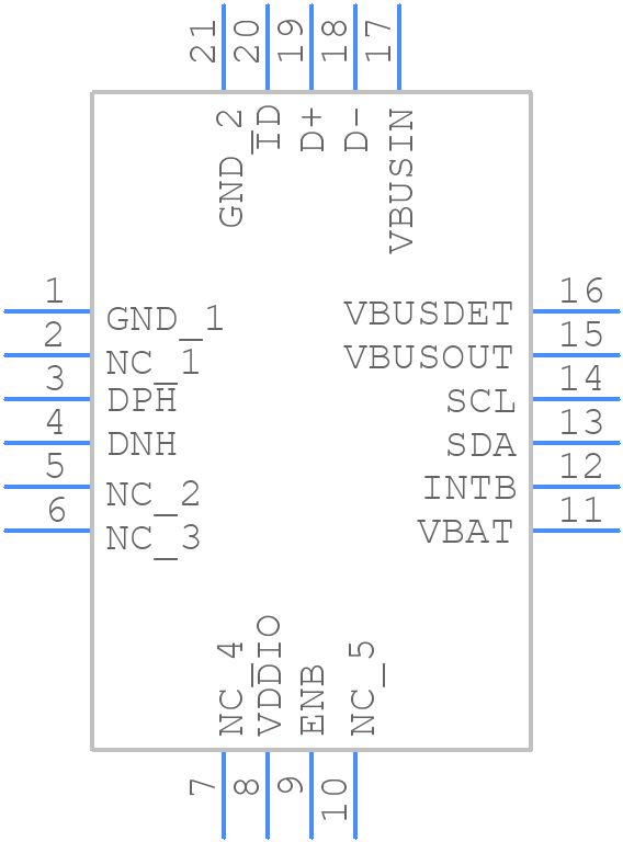 PI3USB9281CXWEX - Diodes Incorporated - PCB symbol