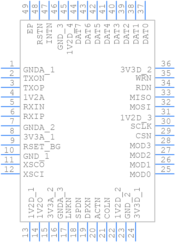 W6100Q - WIZnet Inc - PCB symbol