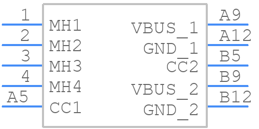 USB4180-03-0120-C - GCT (GLOBAL CONNECTOR TECHNOLOGY) - PCB symbol