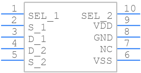 TMUX6122DGSR - Texas Instruments - PCB symbol