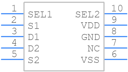 TMUX6121DGSR - Texas Instruments - PCB symbol