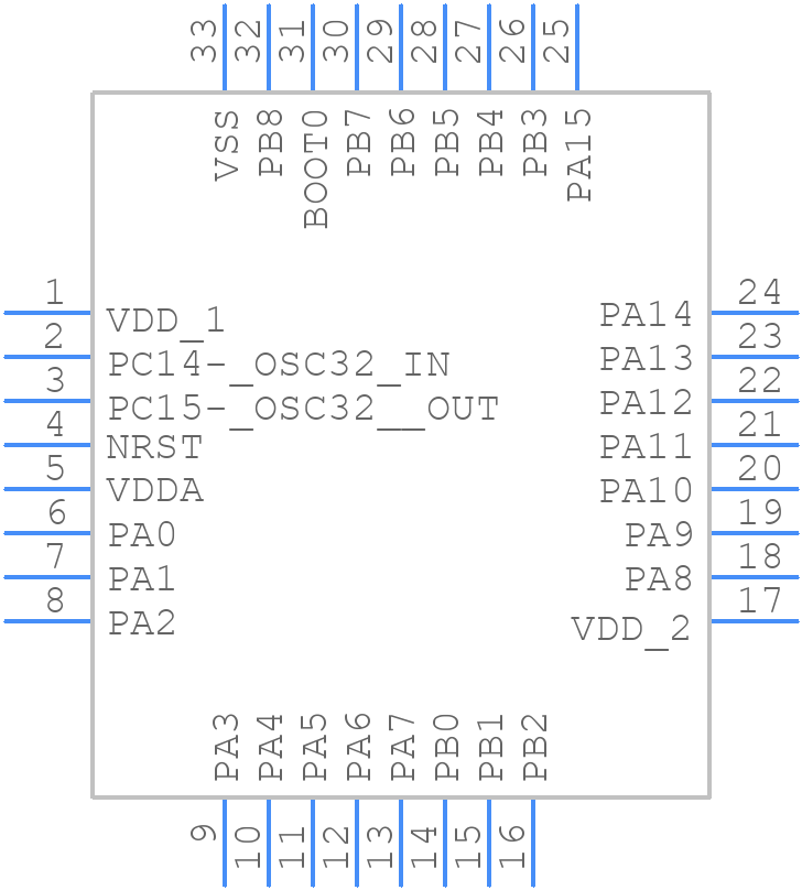 STM32L052K6U7 - STMicroelectronics - PCB symbol