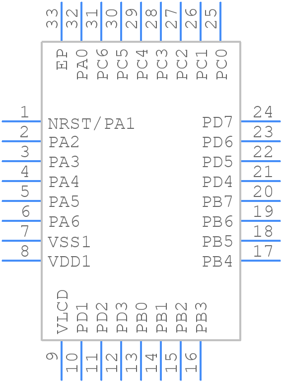 STM8L152K6U6 - STMicroelectronics - PCB symbol